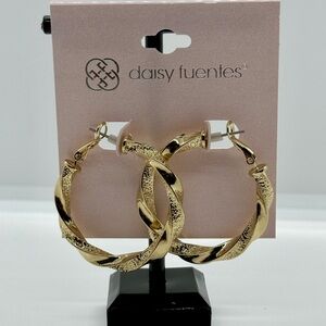 Daisy Fuentes Textured Gold Twist Earrings